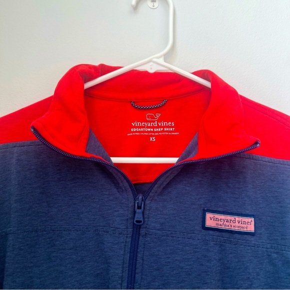 Vineyard Vines Mens XS Blue Colorblock Edgartown Shep 1/4 Zip Sweatshirt - Picture 7 of 9
